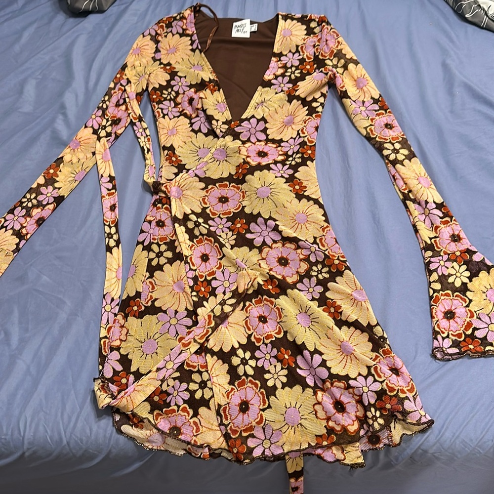 Princess poly wrap mini dress